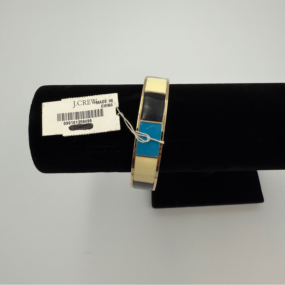 J.Crew Color Block Enamel Bangle Bracelet - Chunky Statement Piece